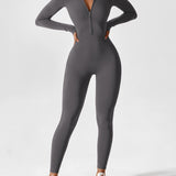 Naadloze Jumpsuit met Lange Mouwen en Ritssluiting