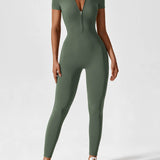 Naadloze Jumpsuit met Lange Mouwen en Ritssluiting