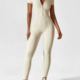 Naadloze Jumpsuit met Lange Mouwen en Ritssluiting