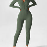 Naadloze Jumpsuit met Lange Mouwen en Ritssluiting