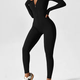 Naadloze Jumpsuit met Lange Mouwen en Ritssluiting
