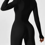 Naadloze Jumpsuit met Lange Mouwen en Ritssluiting