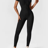 Naadloze Jumpsuit met Lange Mouwen en Ritssluiting
