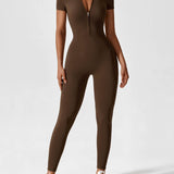 Naadloze Jumpsuit met Lange Mouwen en Ritssluiting