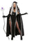 Halloween maxi jurk – gotische heks kostuum voor dames, lange donkere jurk met mystieke details, perfect voor Halloween en verkleedfeesten.