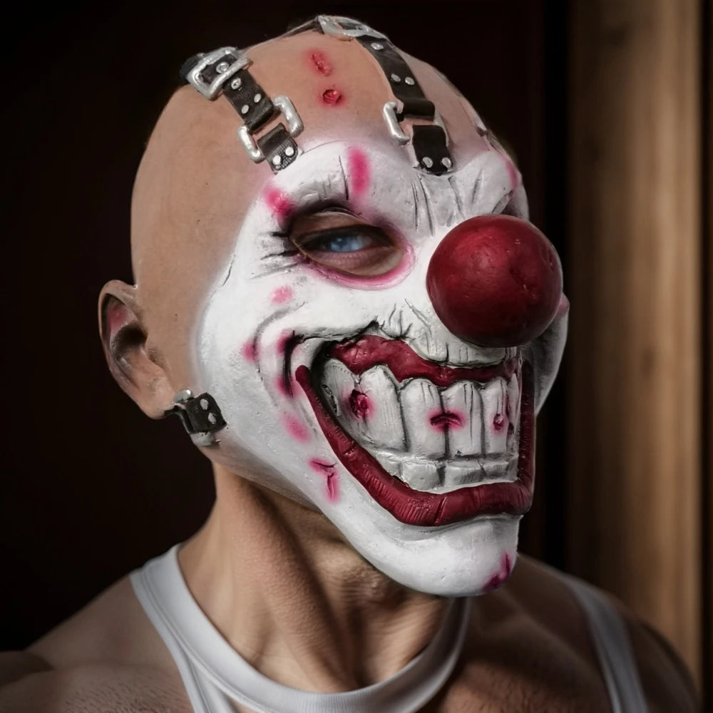 Halloween killer clown masker – griezelig latex horror masker met enge details, ideaal voor Halloween feesten, cosplay en horrorparty’s.