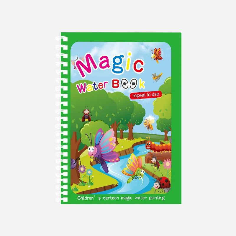 Magisch watertekenboek – herbruikbaar Montessori kleurboek voor eindeloos tekenplezier. Ideaal voor de creatieve ontwikkeling van je kind, zonder rommel.