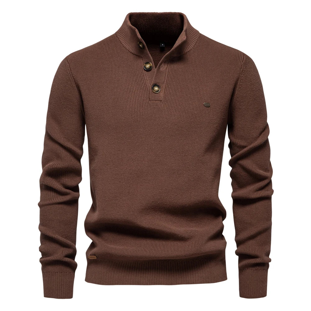 Heren trui met knoopdesign – stijlvol en comfortabel, perfect voor elke dag. Een moderne twist op een klassiek ontwerp voor een casual, modieuze uitstraling.