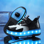 SparkRunners LED rolschaats sneakers voor kinderen – comfortabele en duurzame lichtgevende schoenen met kleurrijke LED-zolen, perfect voor buitenspelen en sportief plezier.