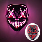 LED Halloween masker – draadloos lichtgevend party masker met meerdere stijlen en knipperende effecten, perfect voor Halloween, feestjes en cosplay voor kinderen en volwassenen.