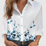 Dames blouse met bloemenprint en knoopsluiting