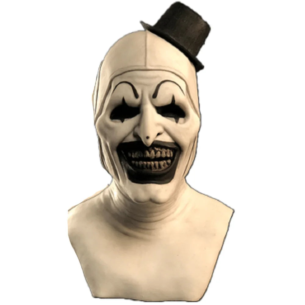Terrifier clown masker – eng horror maskers voor Halloween en verkleedfeesten, volledig gezichtsmasker van lichtgewicht materiaal voor volwassenen en tieners.
