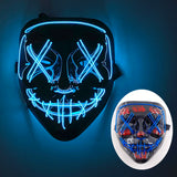LED Halloween masker – draadloos lichtgevend party masker met meerdere stijlen en knipperende effecten, perfect voor Halloween, feestjes en cosplay voor kinderen en volwassenen.