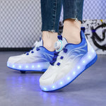 LED licht rolschaats schoenen – verlichte USB sneakers voor kinderen, comfortabel en veilig met kleurrijk design, ideaal voor plezier en buitenactiviteiten.