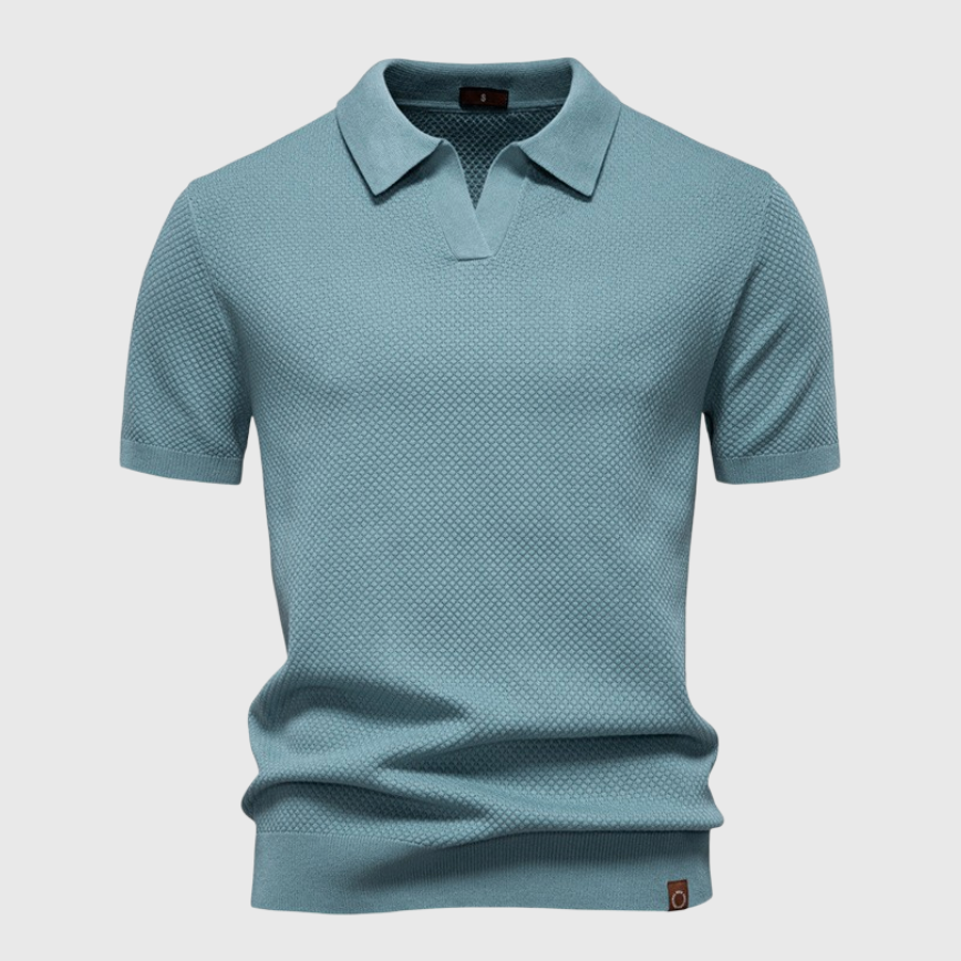 Mika luchtige zomerpolo voor heren – ademende piqué stof met moderne pasvorm en tijdloze look voor warme dagen