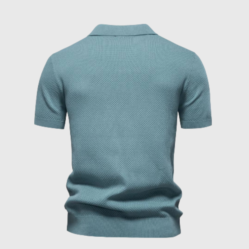 Mika luchtige zomerpolo voor heren – ademende piqué stof met moderne pasvorm en tijdloze look voor warme dagen