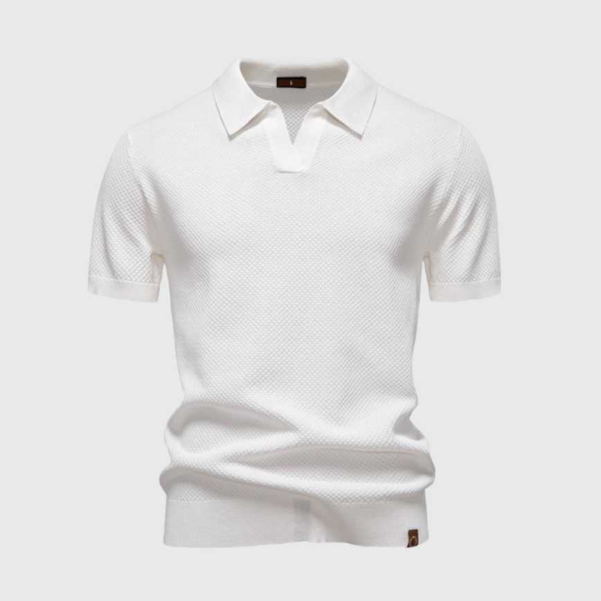 Mika luchtige zomerpolo voor heren – ademende piqué stof met moderne pasvorm en tijdloze look voor warme dagen