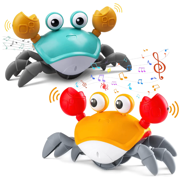 BabyCrab interactieve wandelende krab – kleurrijk kinderspeelgoed dat beweegt en geluid maakt, stimuleert motoriek, nieuwsgierigheid en interactief spel.