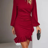 Elegante Mini Jurk met Lange Mouwen