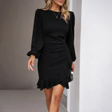 Elegante Mini Jurk met Lange Mouwen