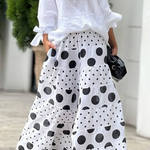 Maëlle - Tweedelig Pak met Stippen – Trendy Damesoutfit met Luchtige Stof, Elegante Stippenprint, Comfortabele Pasvorm en Modieuze Look voor Zomer en Lente.