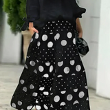 Maëlle - Tweedelig Pak met Stippen – Trendy Damesoutfit met Luchtige Stof, Elegante Stippenprint, Comfortabele Pasvorm en Modieuze Look voor Zomer en Lente.