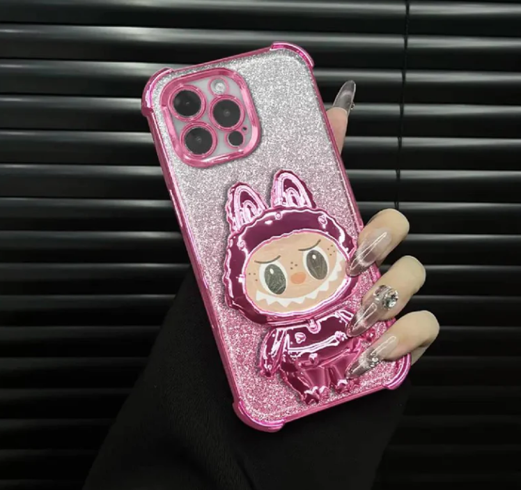 Labubu-stijl iPhone hoes – transparante en schokbestendige hoes met schattige Labubu-print, biedt bescherming met een speelse en trendy look.