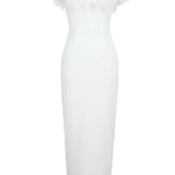 Strapless Maxi Jurk met Verenafwerking