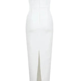 Strapless Maxi Jurk met Verenafwerking