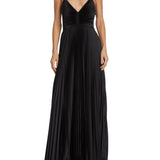 Geplooide Maxi Jurk met V-Hals