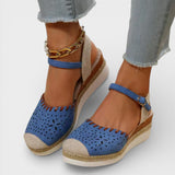 Dames Espadrille Sandalen met Enkelband