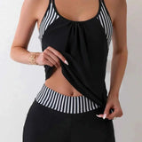 Dames Tankini met Gelaagde Top en Zwemshort
