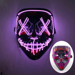 LED Halloween masker – draadloos lichtgevend party masker met meerdere stijlen en knipperende effecten, perfect voor Halloween, feestjes en cosplay voor kinderen en volwassenen.