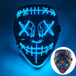 LED Halloween masker – draadloos lichtgevend party masker met meerdere stijlen en knipperende effecten, perfect voor Halloween, feestjes en cosplay voor kinderen en volwassenen.