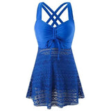 Dames Tankini met V-Hals en Gelaagde Top