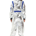 Halloween kostuum – zilverkleurig astronautenpak voor volwassenen en tieners, compleet en comfortabel outfit, ideaal voor Halloween, cosplay en verkleedfeesten.