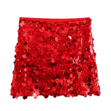 Glitter Pailletten Mini Rok met Hoge Taille en Glam Look
