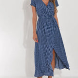 Dames Midi Jurk met Bloemenprint en V-Hals
