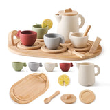Montessori TinyTea kinder theeservies – duurzaam houten speelgoedsetje dat creatief spel en sociale interactie stimuleert tijdens mini tea party’s.