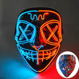 LED Halloween masker – draadloos lichtgevend party masker met meerdere stijlen en knipperende effecten, perfect voor Halloween, feestjes en cosplay voor kinderen en volwassenen.