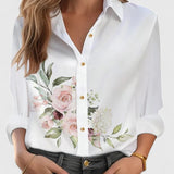 Dames blouse met bloemenprint en knoopsluiting