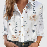 Dames blouse met bloemenprint en knoopsluiting