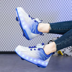 LED licht rolschaats schoenen – verlichte USB sneakers voor kinderen, comfortabel en veilig met kleurrijk design, ideaal voor plezier en buitenactiviteiten.