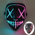 LED Halloween masker – draadloos lichtgevend party masker met meerdere stijlen en knipperende effecten, perfect voor Halloween, feestjes en cosplay voor kinderen en volwassenen.