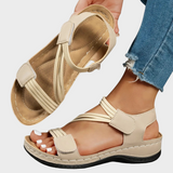 Dames Sandalen met Plateauzool en Klittenbandsluiting