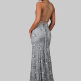 Dames Pailletten Maxi Jurk met Diepe V-hals