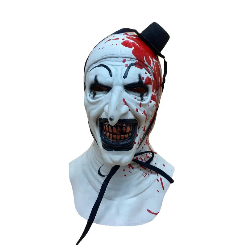 Terrifier clown masker – eng horror maskers voor Halloween en verkleedfeesten, volledig gezichtsmasker van lichtgewicht materiaal voor volwassenen en tieners.