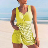 Dames Tankini met V-Hals en Gelaagde Top
