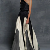 One Shoulder Maxi Jurk met Kleurencontrast
