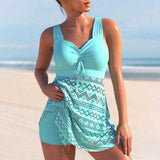 Dames Tankini met V-Hals en Gelaagde Top